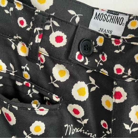 VINTAGE 80s MOSCHINO Floral Print Spell Out Pants - Picture 10 of 15